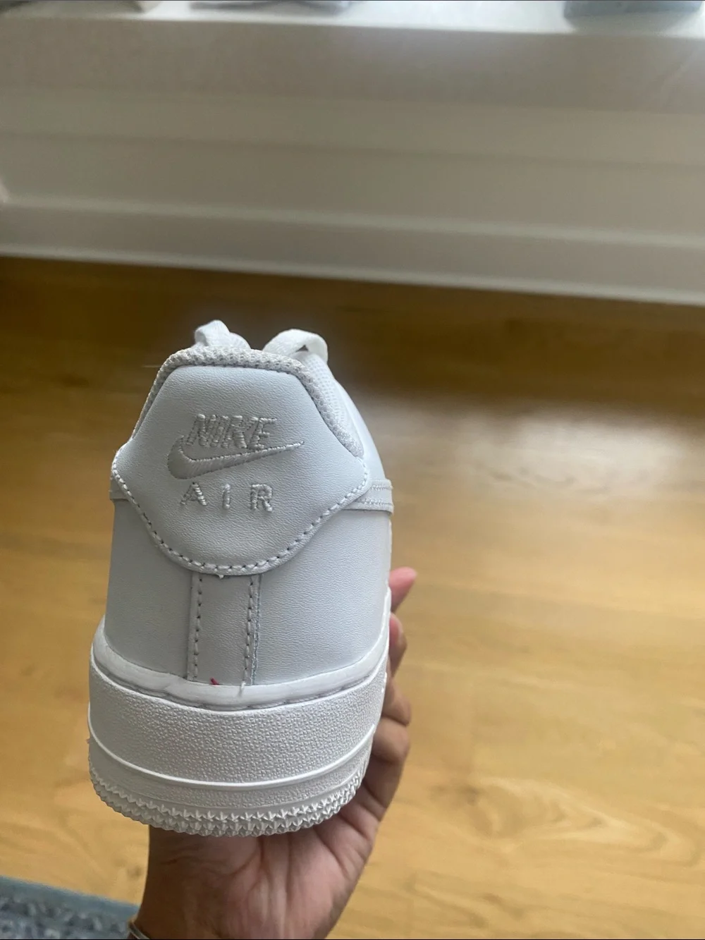 Nike Air Force Kids All-White Low-Top Leather Sneakers